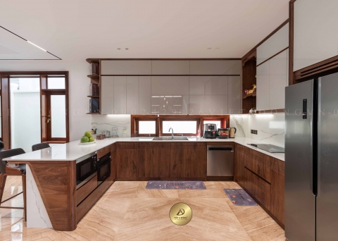 Tủ bếp gỗ óc chó TB-13